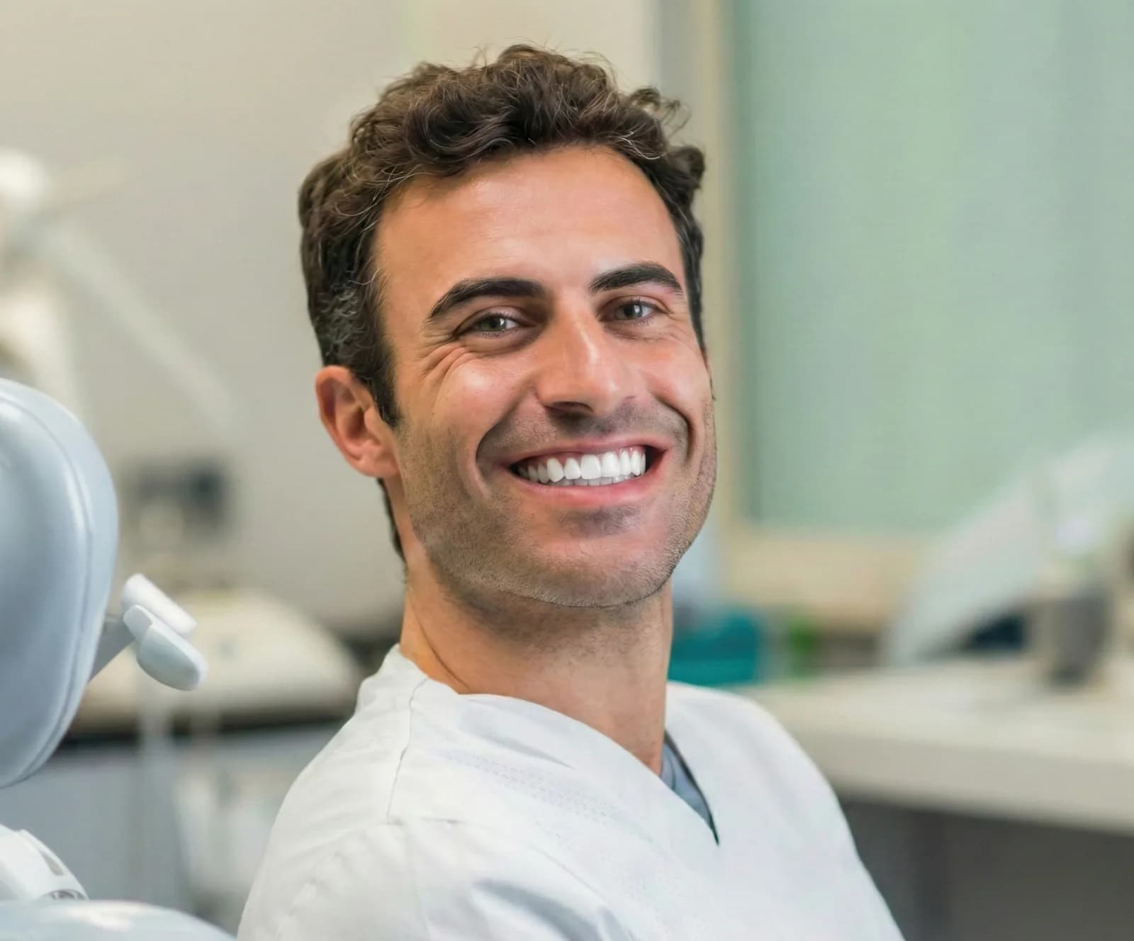 Male patient with a bright, healthy smile in the dental chair at Ottawa Dental Centre